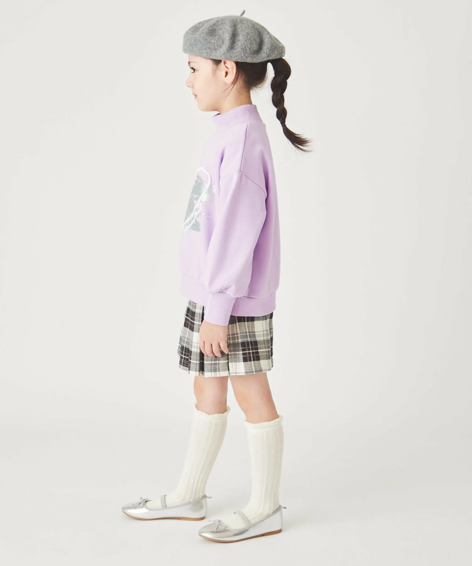 Футболка с принтом на флисовой подкладке Ever Closet, Heart Lavender
