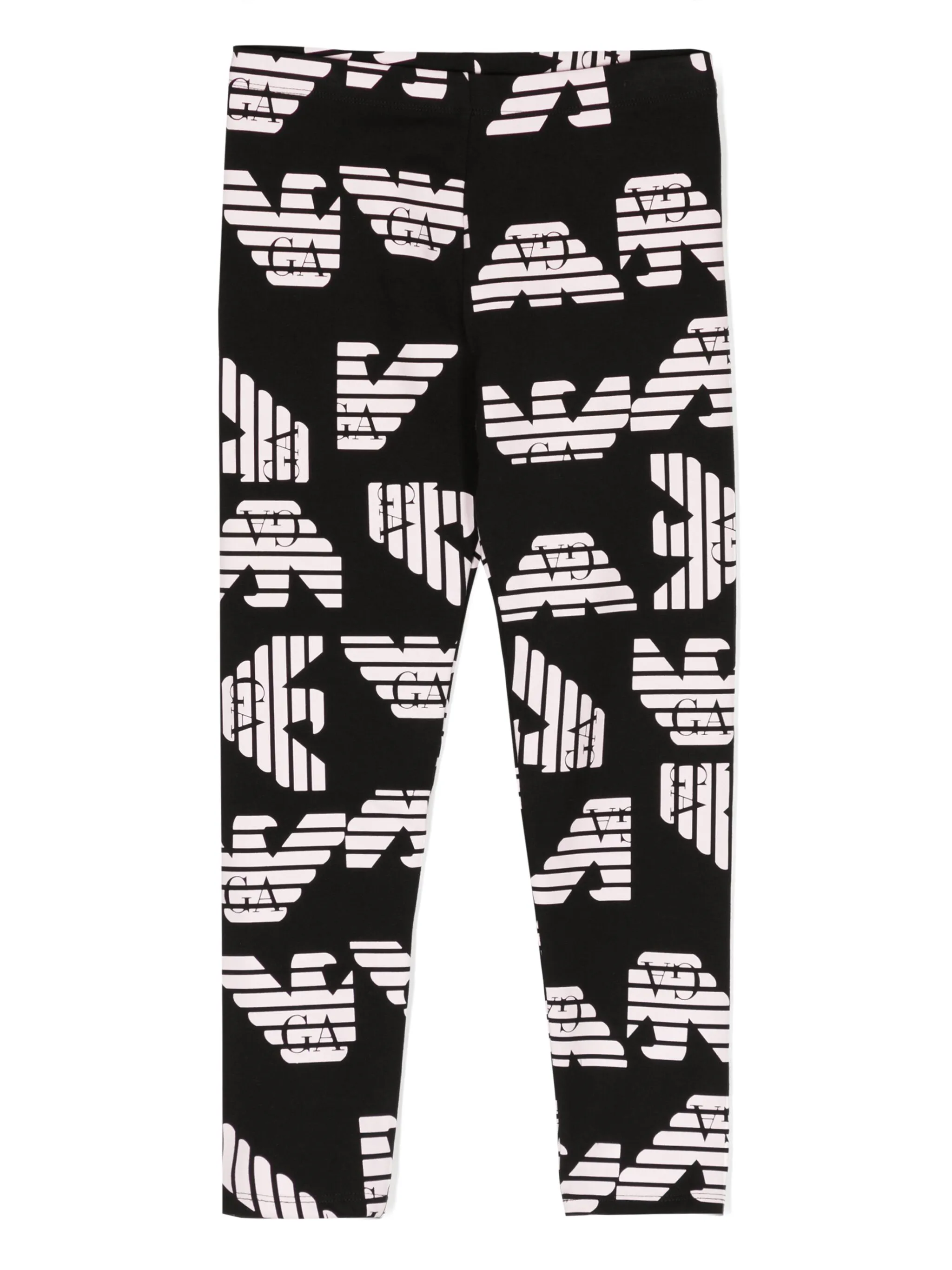 Легинсы с монограммой Emporio Armani Kids, черный