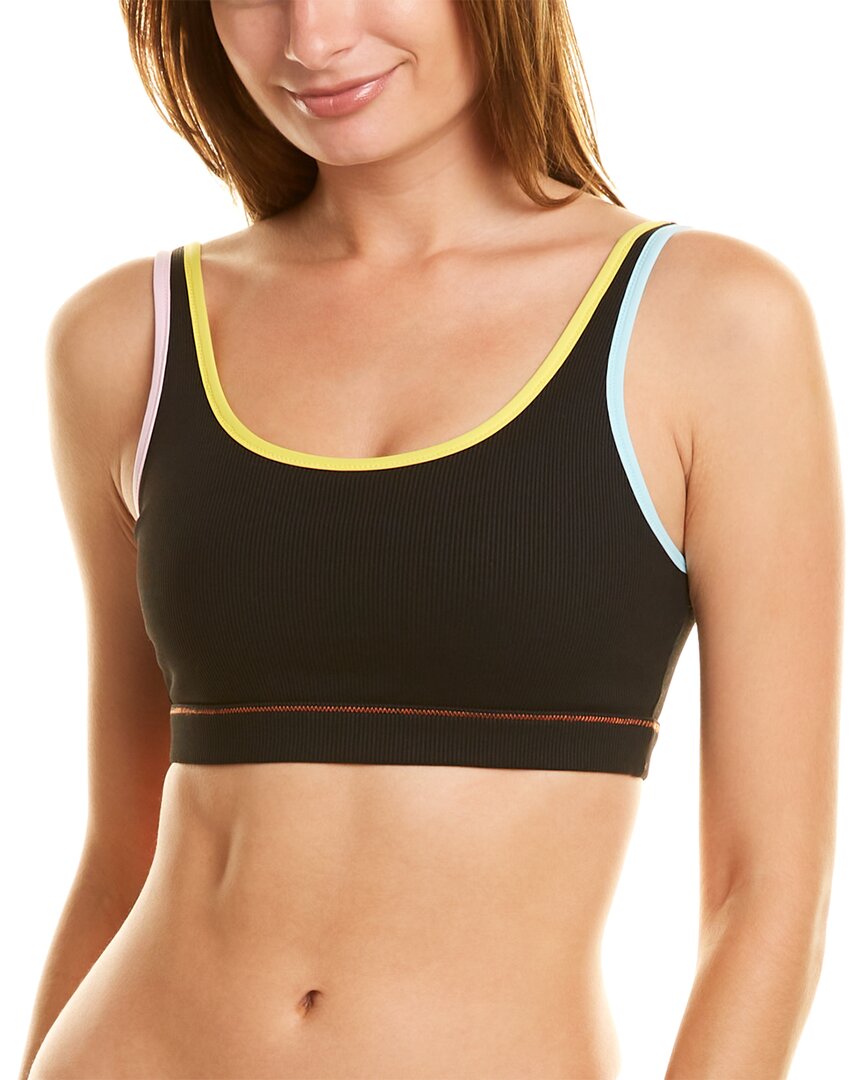 

Однотонный и полосатый спортивный бюстгальтер High Tide Ribbed SOLID & STRIPED SPORT, черный