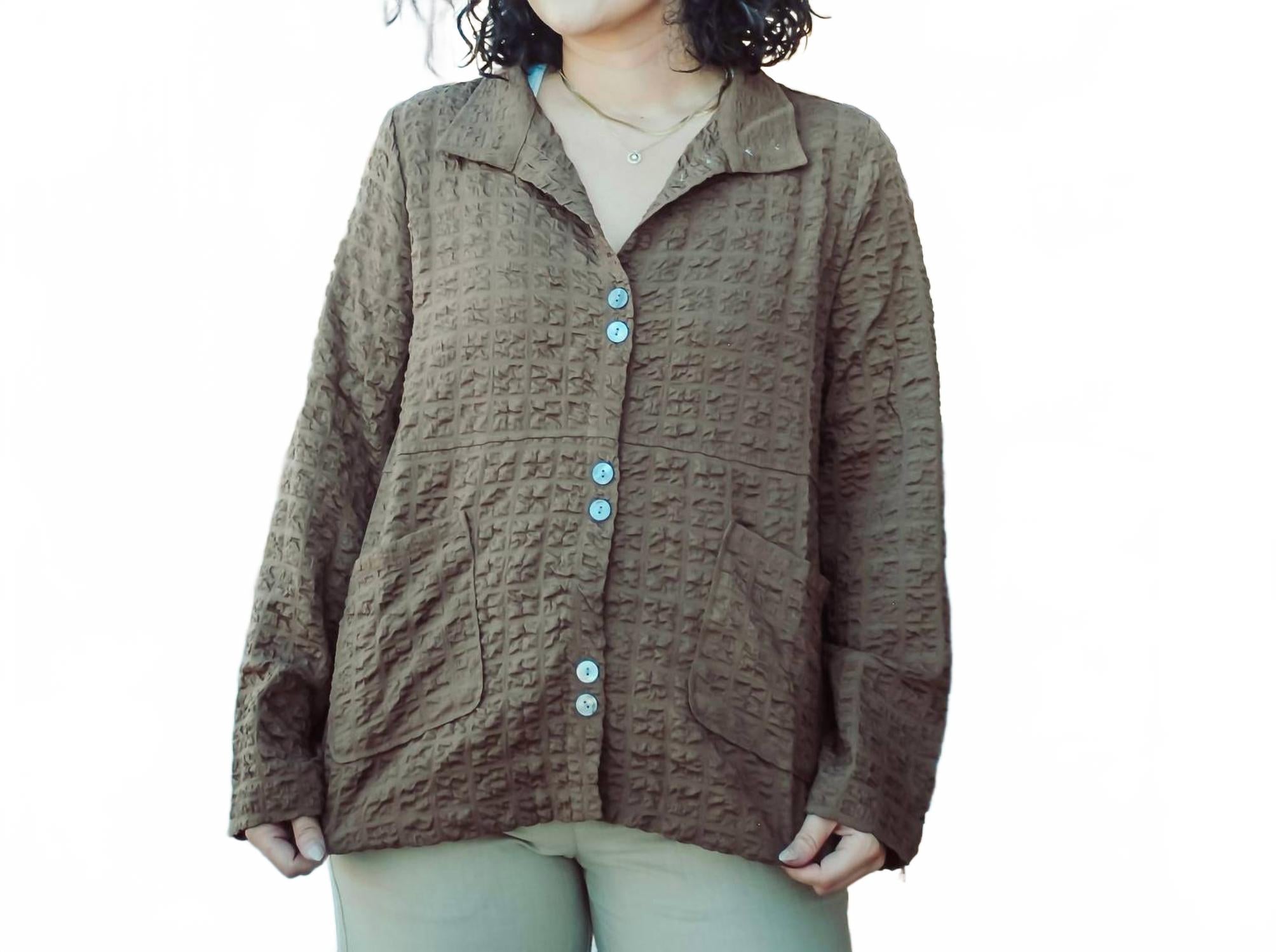 

Женская куртка Pucker Weave в цвете шоколад Habitat