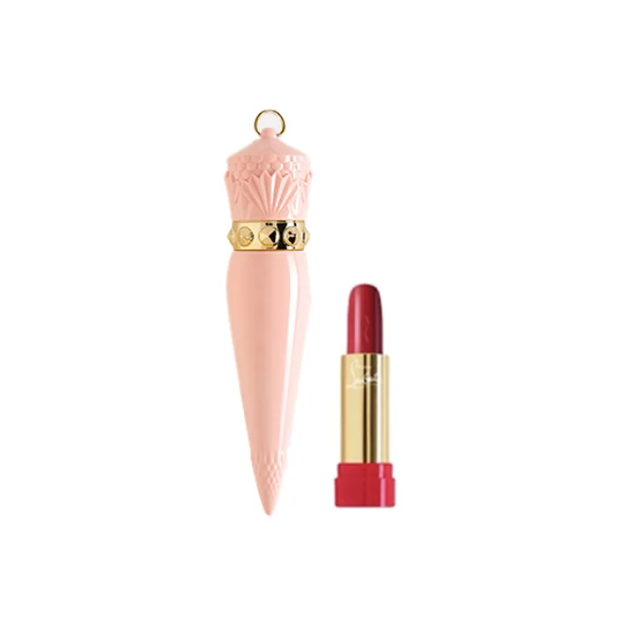 Christian Louboutin Помада для губ CL Queen's Scepter Radiant Custom с эффектом увеличения, сатиновый оттенок, увлажняющая, 3.8 г, 001G Rouge Louboutin Rouge Platinium+Pink Shell 3.6