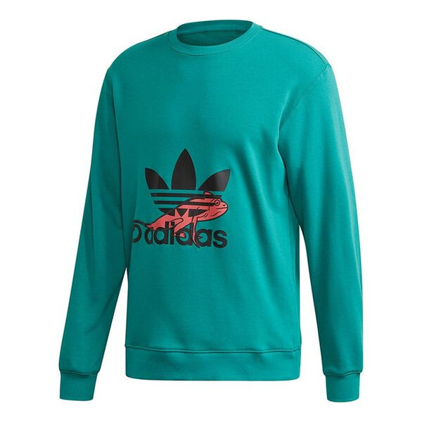 

Толстовка Men's adidas originals Hoody Sweatshirt Sports Round Neck Casual Printing Pullover Green, зеленый