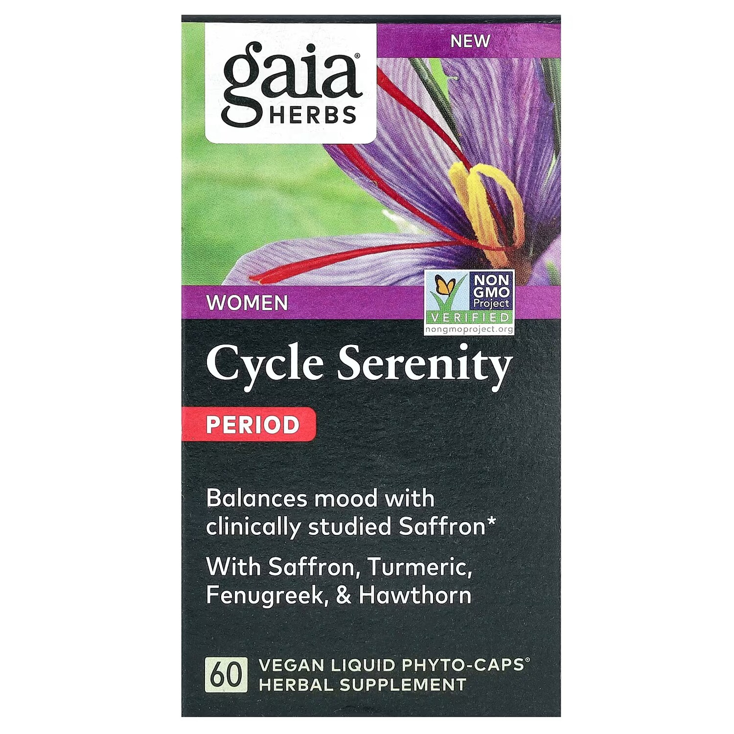 

Растительная добавка Gaia Herbs Women Cycle Serenity Period, 60 фитокапсул