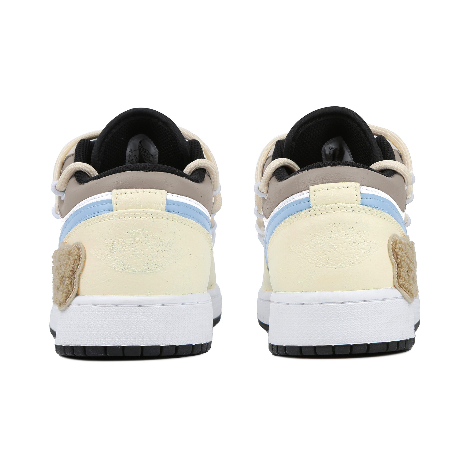 Кроссовки Air Jordan 1 Vintage Basketball Shoes Women's Low-top White/Blue/Yellow/Brown, белый — фото 4
