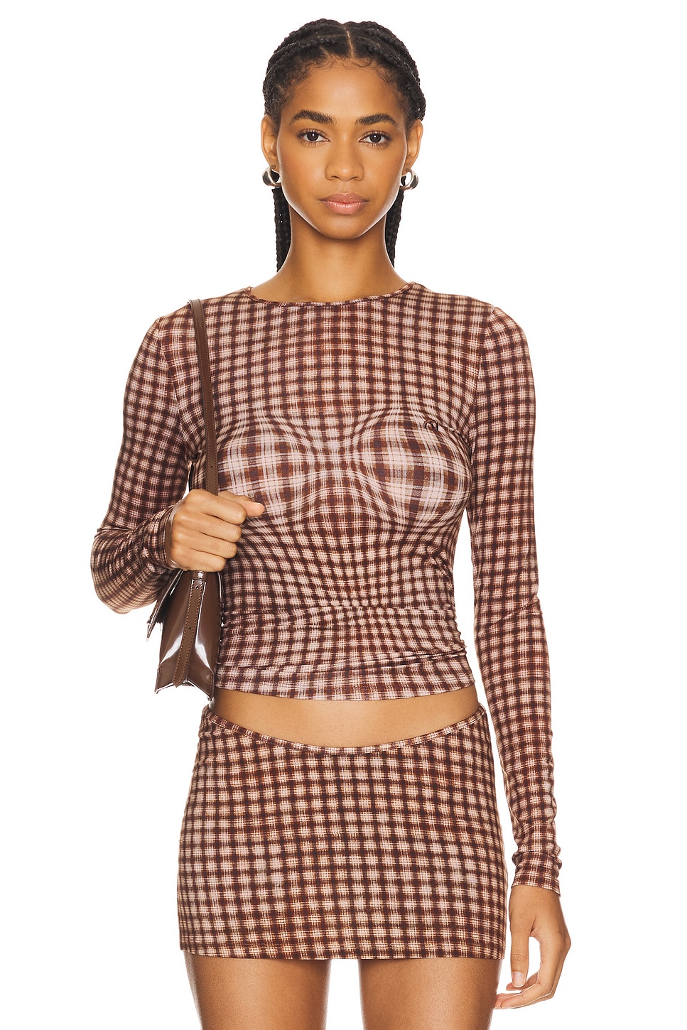 

Футболка с длинным рукавом Miaou, warped plaid