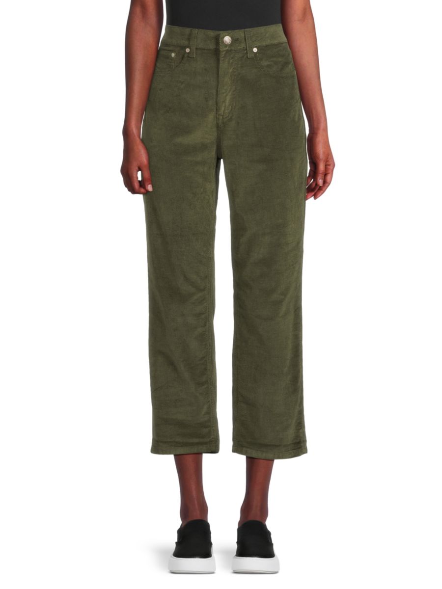 

Укороченные ребристые брюки Boy Genius Current/Elliott, цвет Dark Green