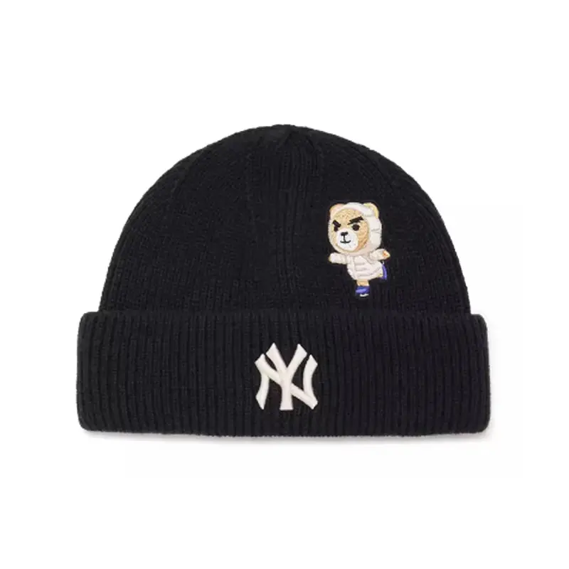 

MLB Акриловая вязаная шапка унисекс черная, Black