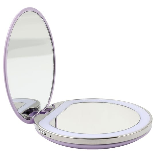 

Зеркало карманное с регулируемой светодиодной подсветкой (USB), фиолетовый MAQUILLAGE, AILORIA, белый