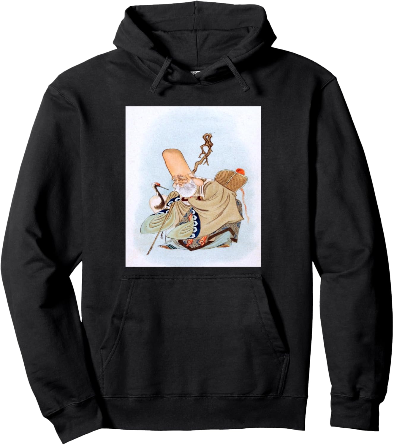 

Фукурокудзю - японский бог удачи, персонаж японской мифологии, народный бог, толстовка Mount Clothious, черный