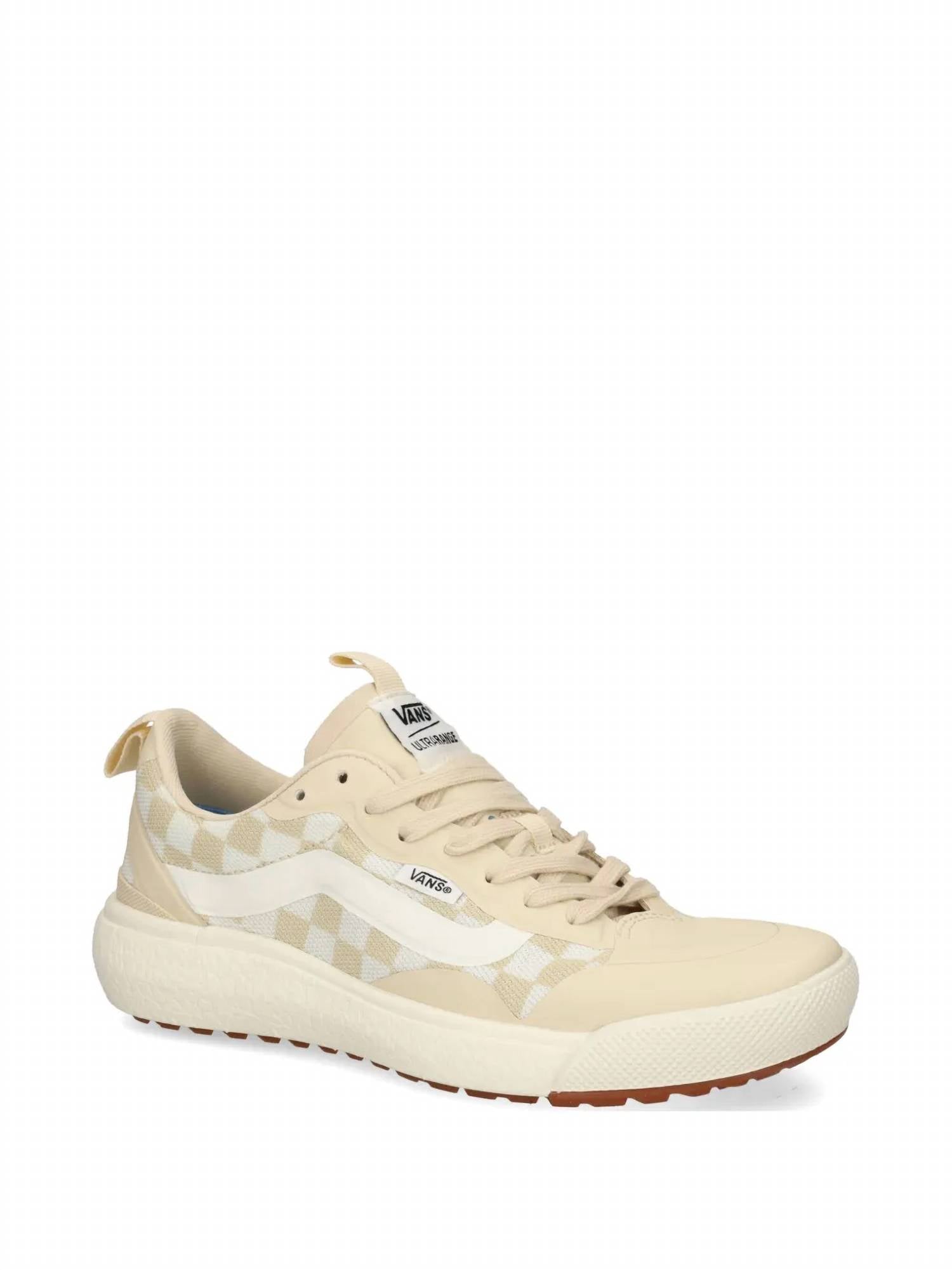 Женские кроссовки MTE Ultrarange Exo в клетку кремового цвета Vans