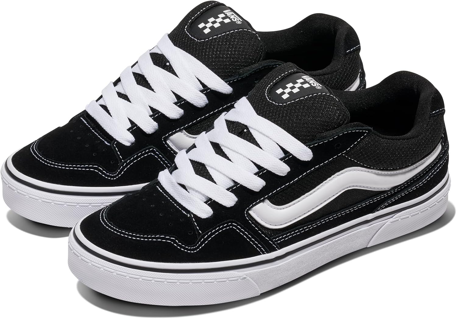 Vans мужские кроссовки Caldrone | массивные низкие модные кеды в ретро-стиле, Suede/Mesh Black/White — фото 2