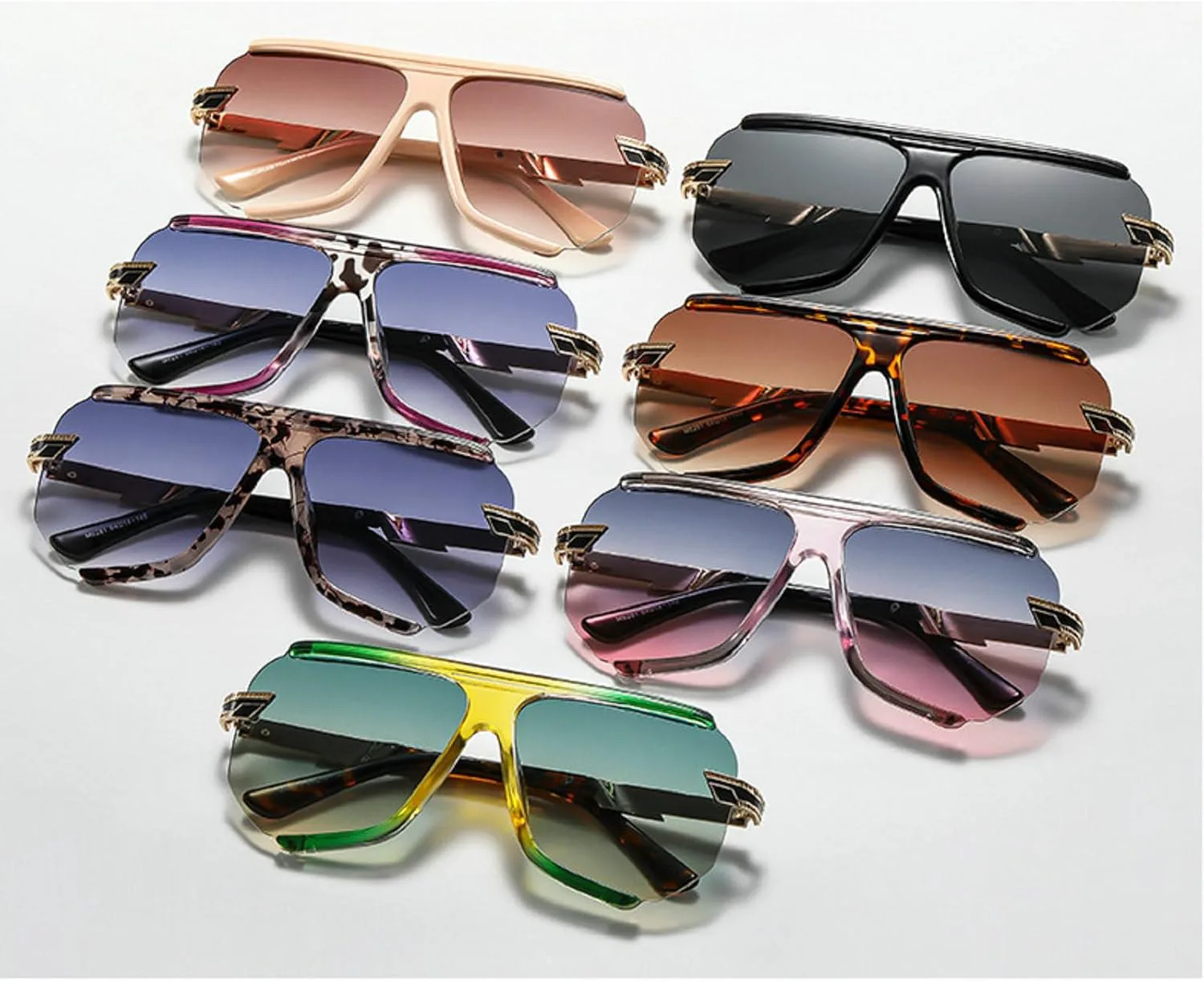 

Модные большие мужские солнцезащитные очки-пилот для женщин, винтажные мужские солнцезащитные очки в пластиковой оправе с защитой от УФ-излучения UV400 mincl, C6