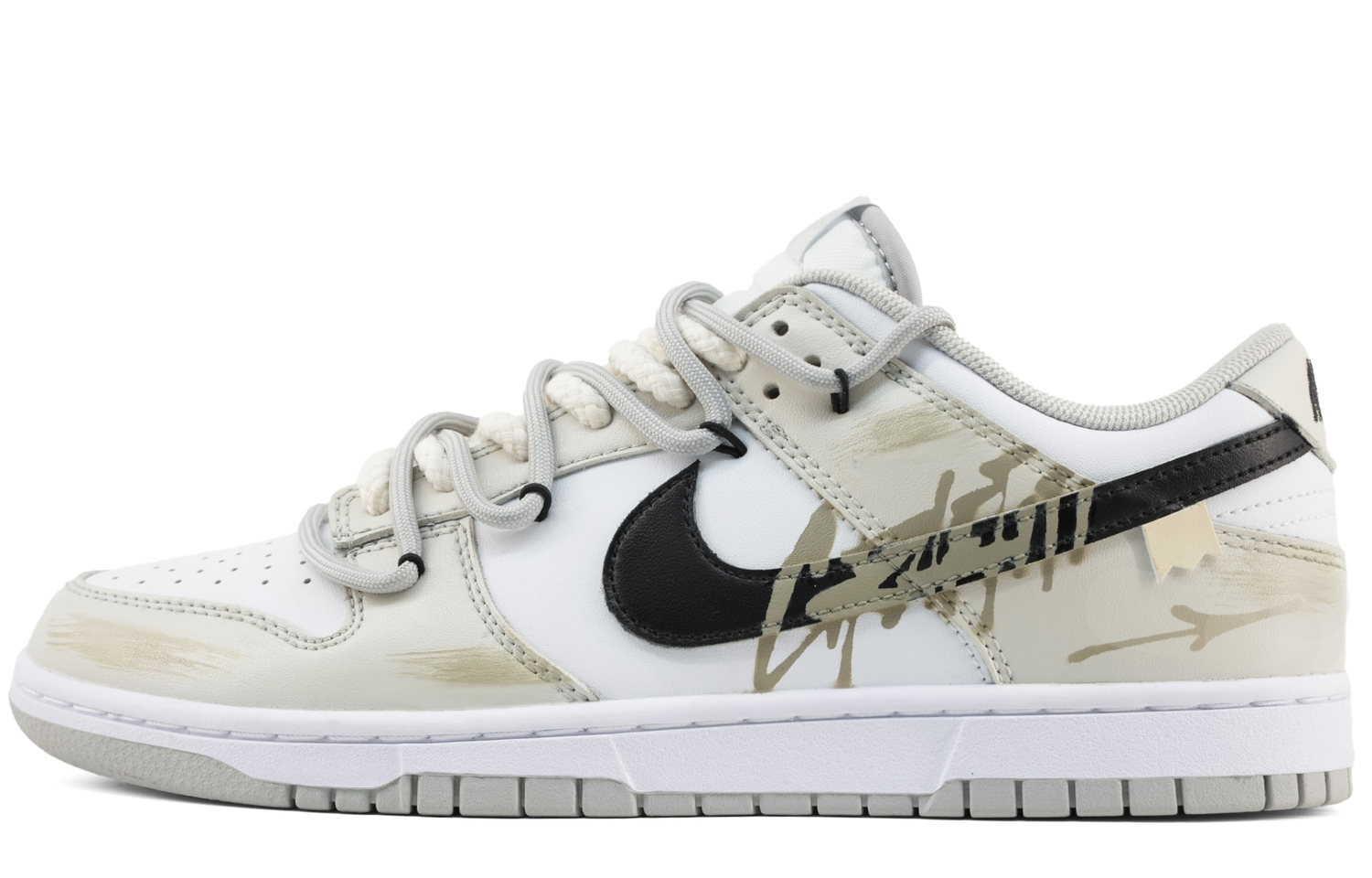 

Туфли для скейтбординга Dunk Lightweight Height Increasing низкие мужские белый серый желтый Nike, белый серыйжелтый