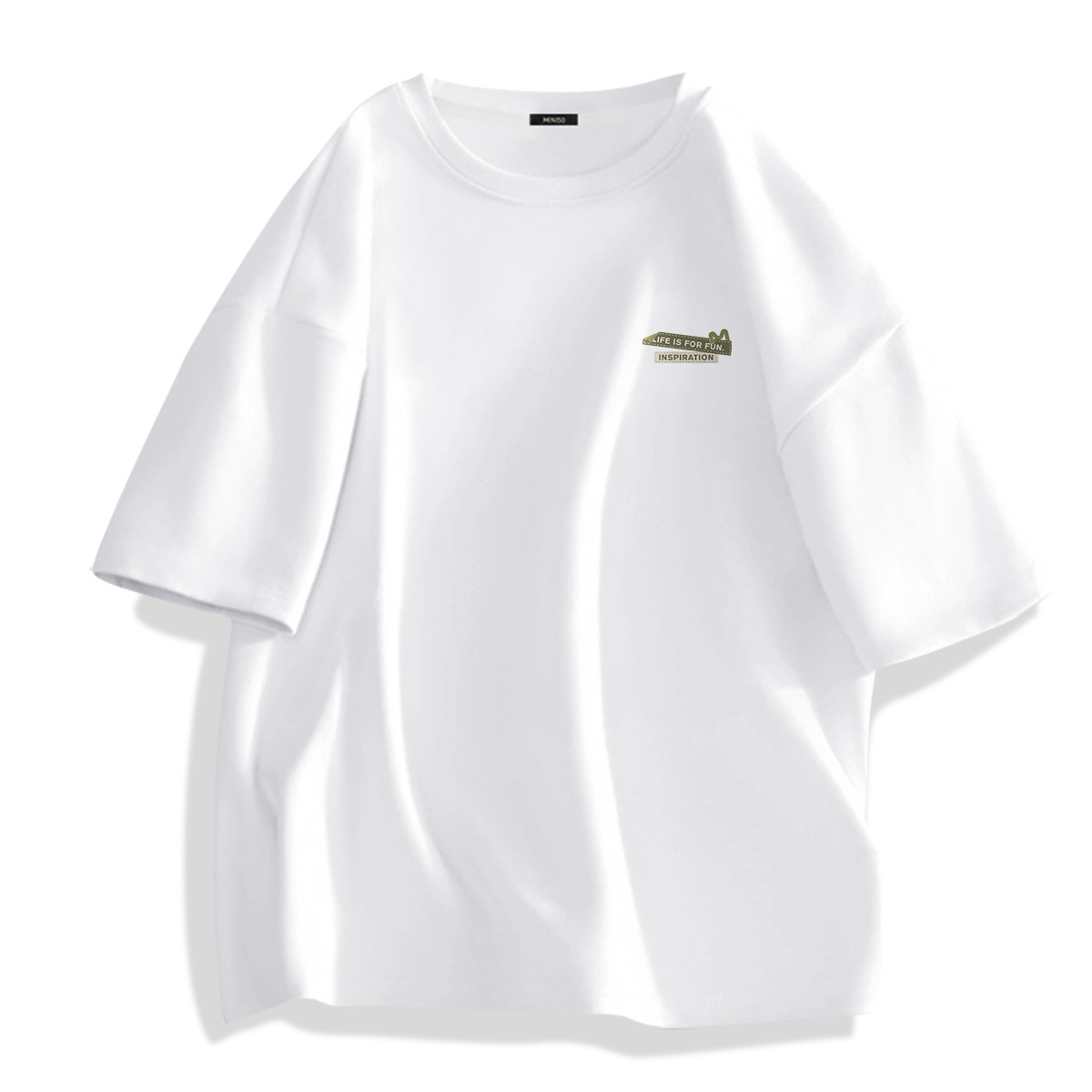 

Футболка унисекс MINISO, [Upgraded 7A Antibacterial]Light Beige (B Letter Label Chest Logo)