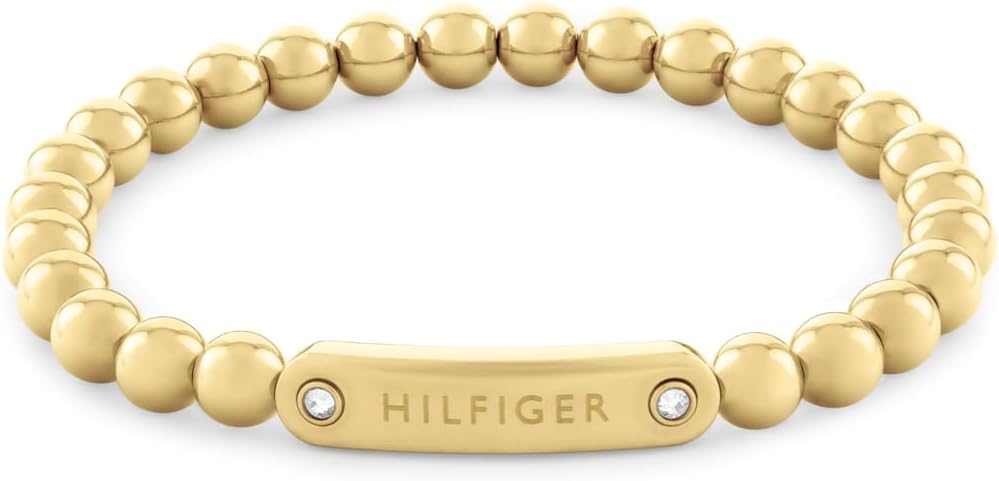 

Женские украшения Tommy Hilfiger - металлический эластичный браслет с эластичной застежкой - идеально подходит для многослойного ношения - классические украшения на каждый день - подарок для нее, Gold Plated
