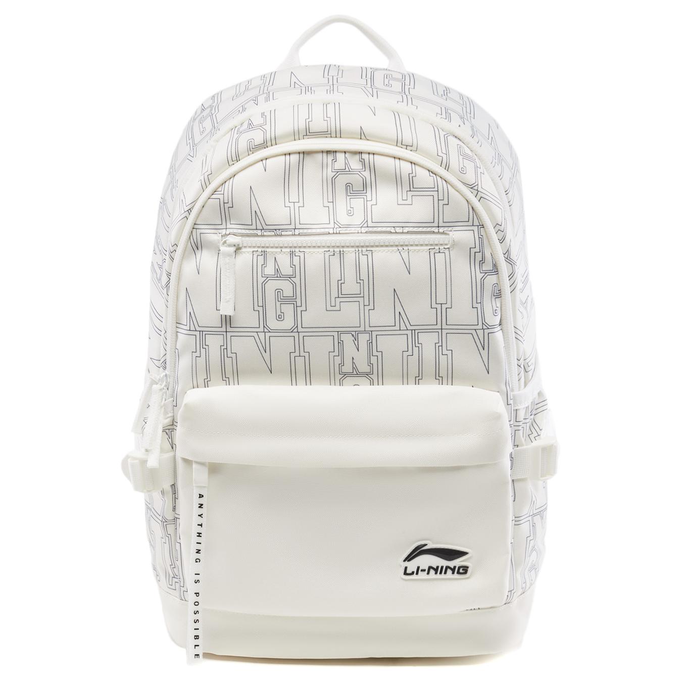

LINING Спортивный рюкзак из полиэстера унисекс с принтом слоновая кость, Ivory All over Print