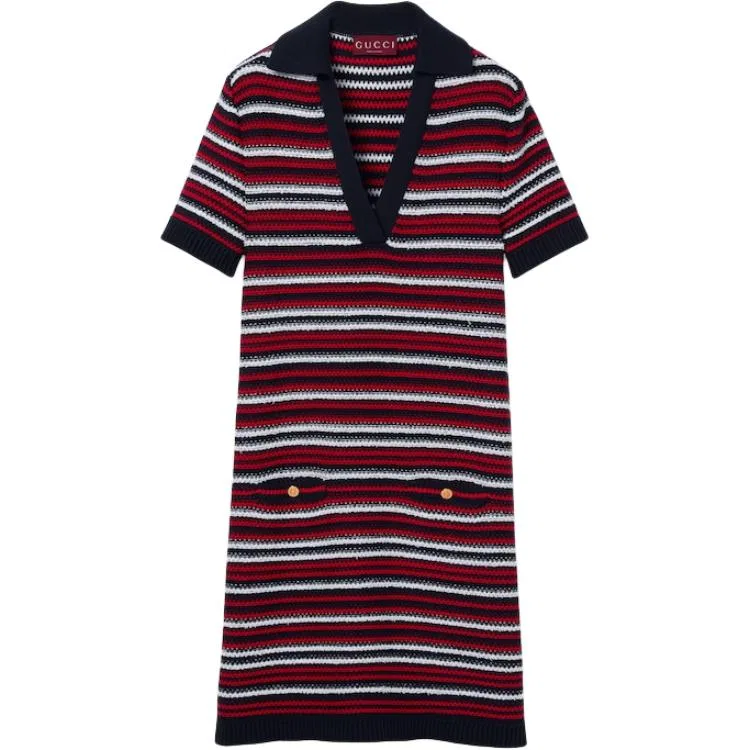 Платье женское GUCCI с коротким рукавом, элегантное, красный