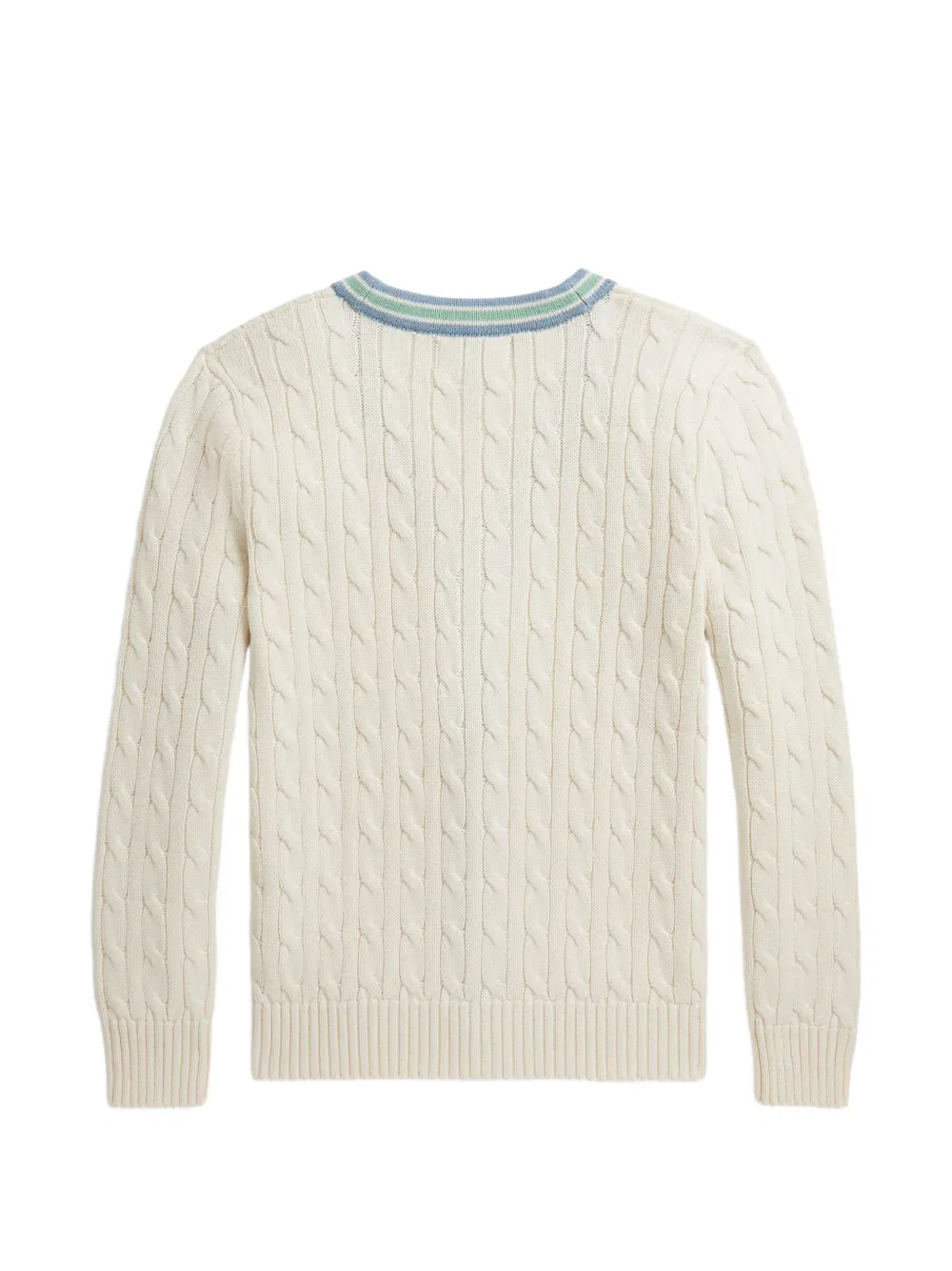 Кардиган с V-образным вырезом и косами Polo Ralph Lauren Kids, нейтральный — фото 2