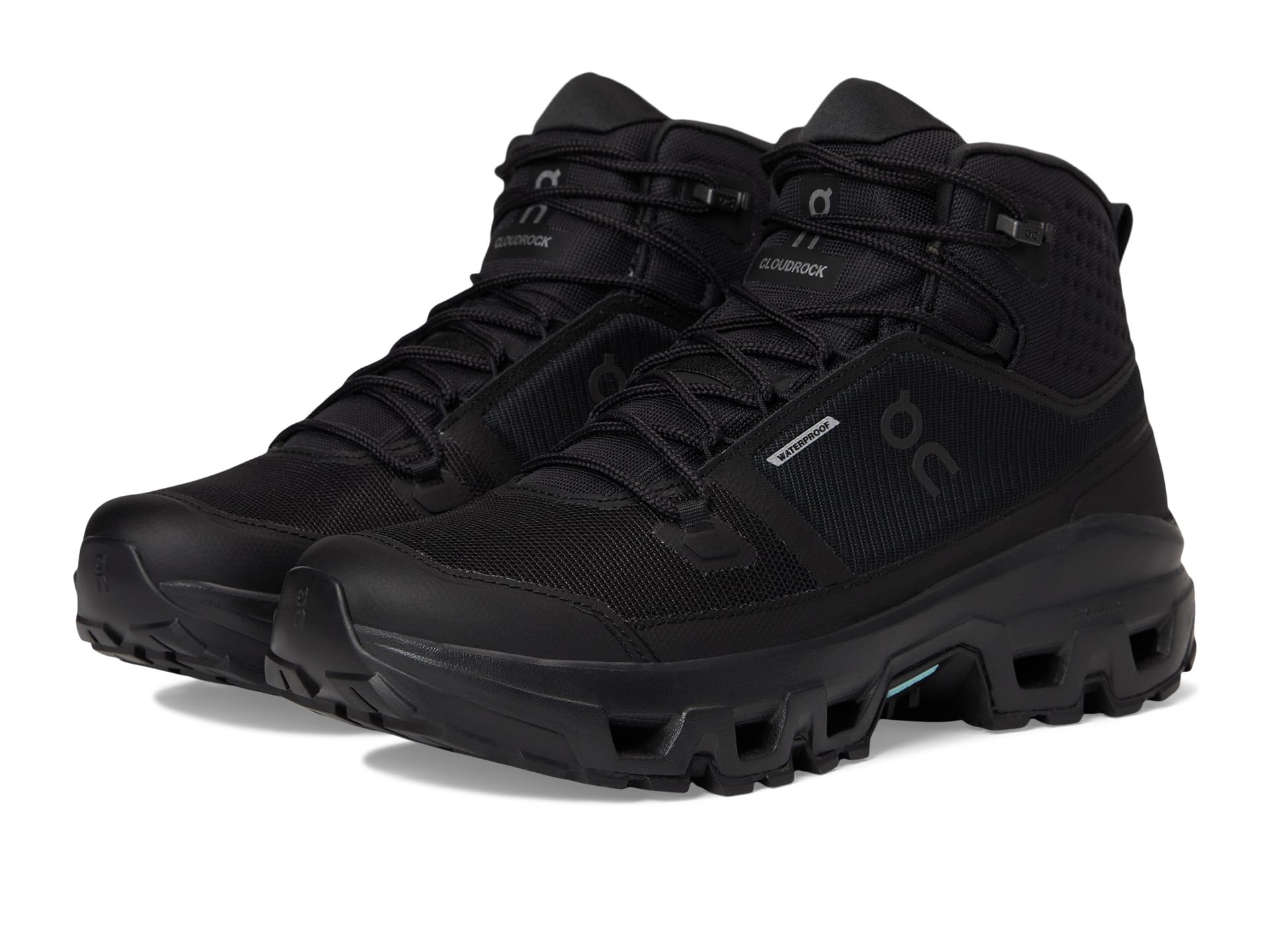 

Походные ботинки On Cloudrock Mid Waterproof, черный