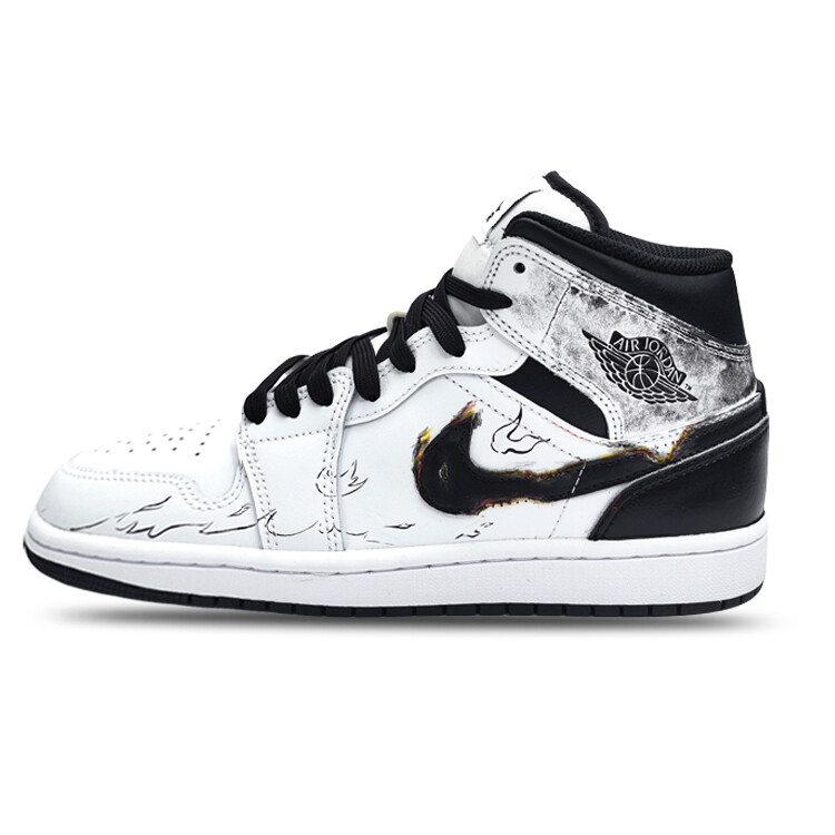

Баскетбольные кроссовки Air 1 Vintage Men Mid-Top Black Jordan, Черный, Баскетбольные кроссовки Air 1 Vintage Men Mid-Top Black Jordan