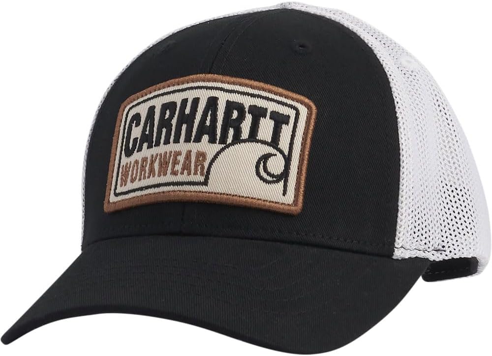 

Детская кепка дальнобойщика Carhartt CB9016 из твила - унисекс, Caviar Black