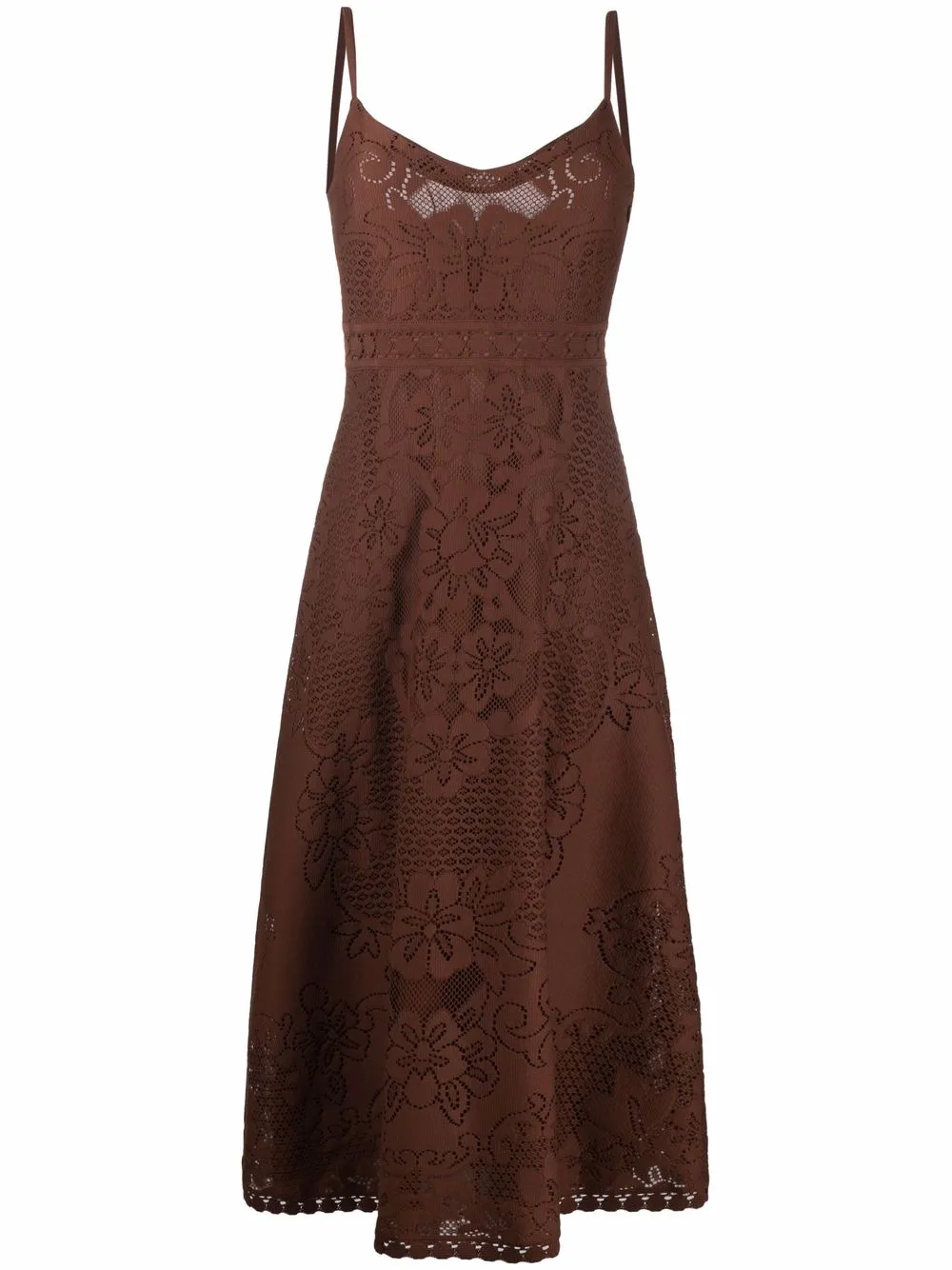 

Платье миди без рукавов с цветочным принтом VALENTINO GARAVANI, коричневый