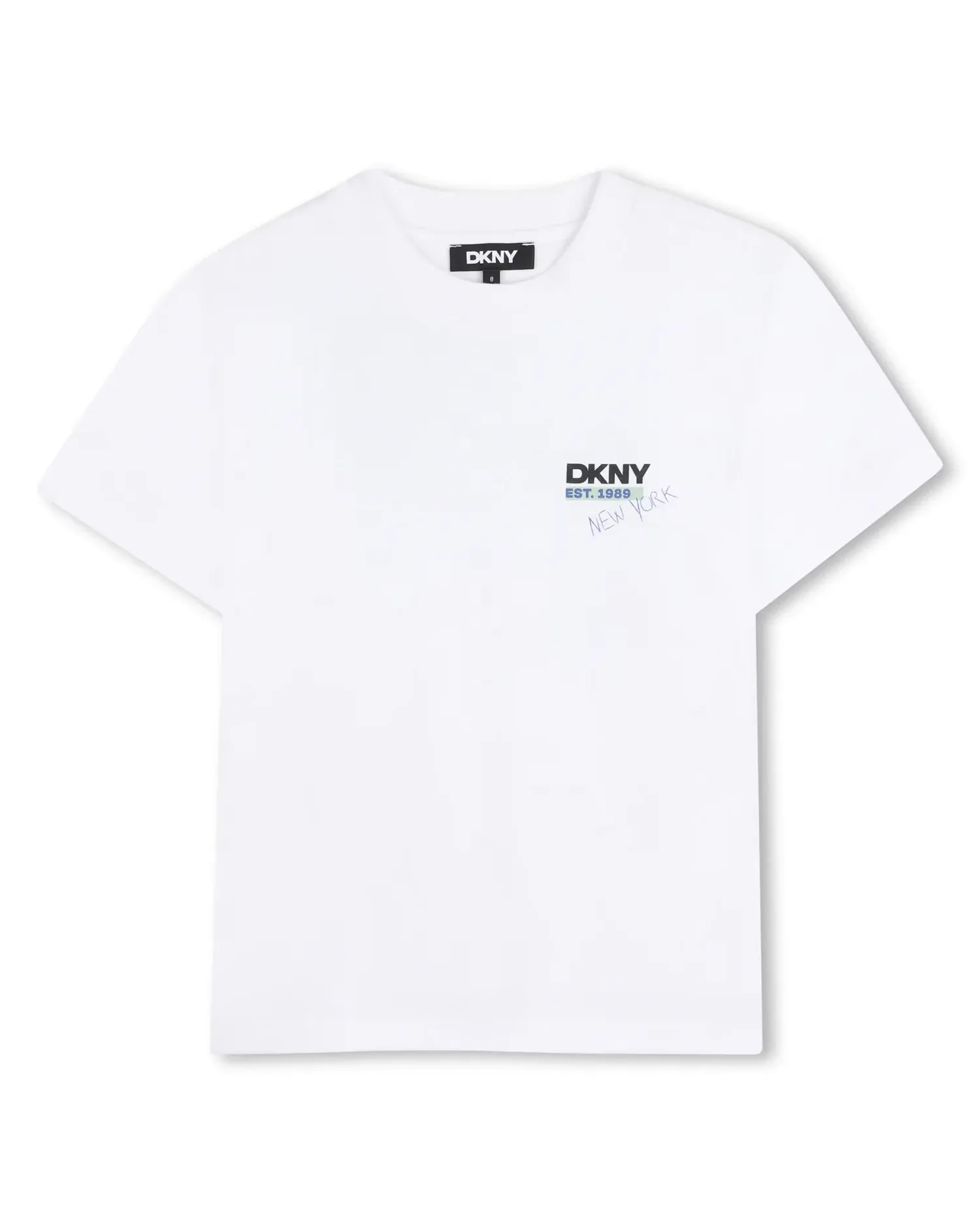 Унисекс хлопковая футболка с рисунком на передней части DKNY, белый