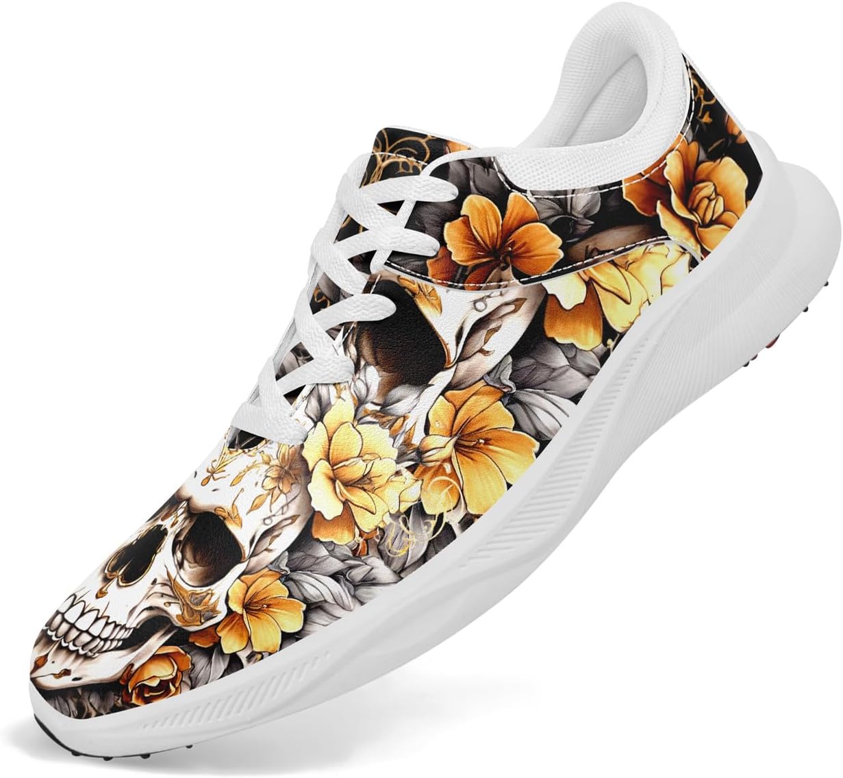 

Мужские гольф-кроссовки без шипов с автоматической вентиляцией подошвы, водонепроницаемые, стойкие к скольжению готико-панк рок стиль модные гольф-кроссовки для женщин Coolcustomize, белый