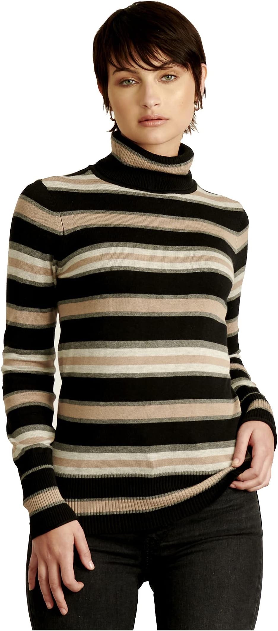 

Свитер Hatley Turtleneck Sweater, цвет Black Melange Stripes
