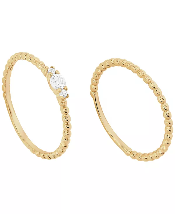 

Комплект из двух колец с кубическим цирконием (0,27 карата) из золота и серебра 925 пробы Macy'S, gold