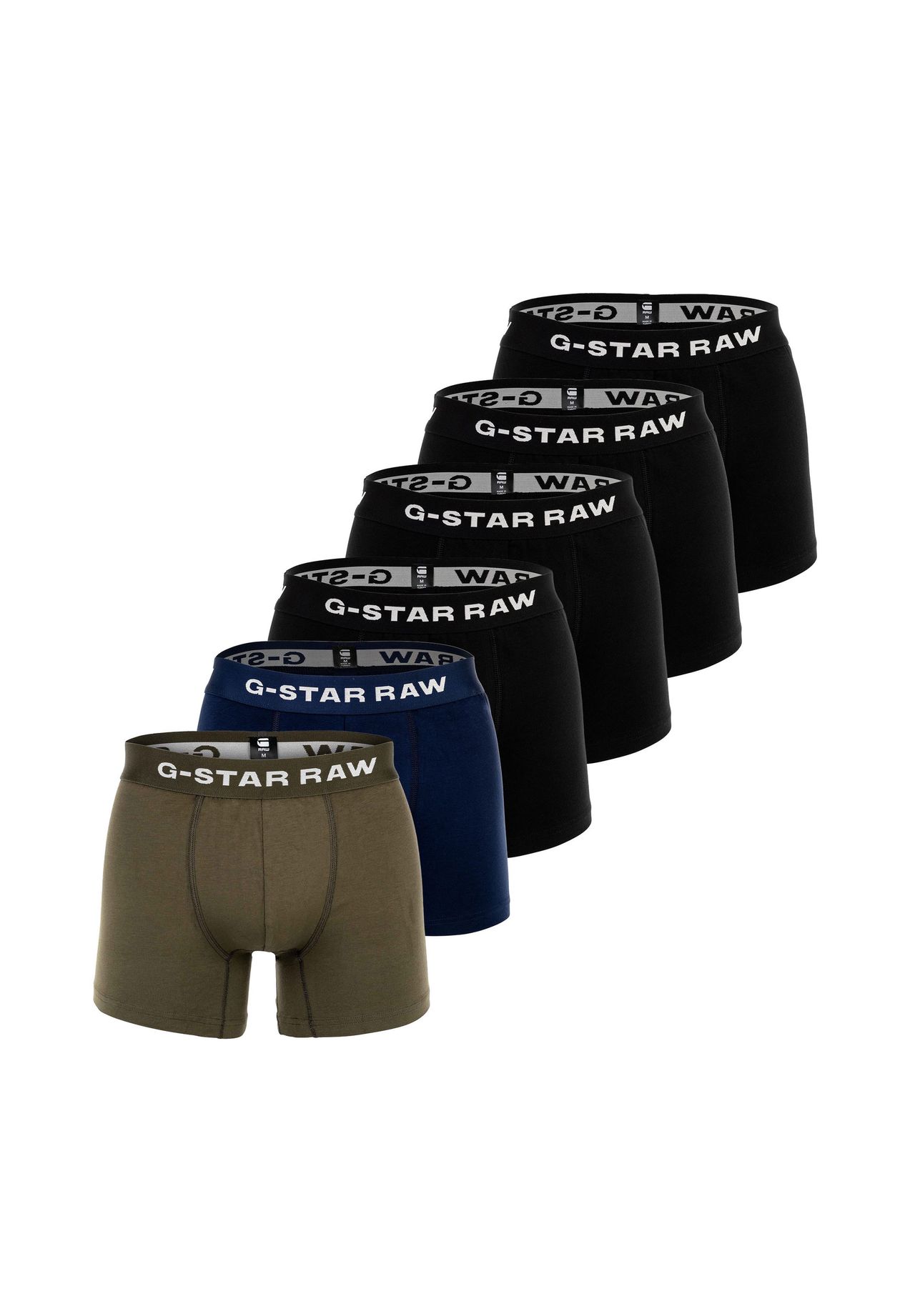 

Мужские боксеры, 6 шт - трусы-боксеры, хлопок стрейч G-STAR RAW, цвет Schwarz/blau/schwarz/gr_n
