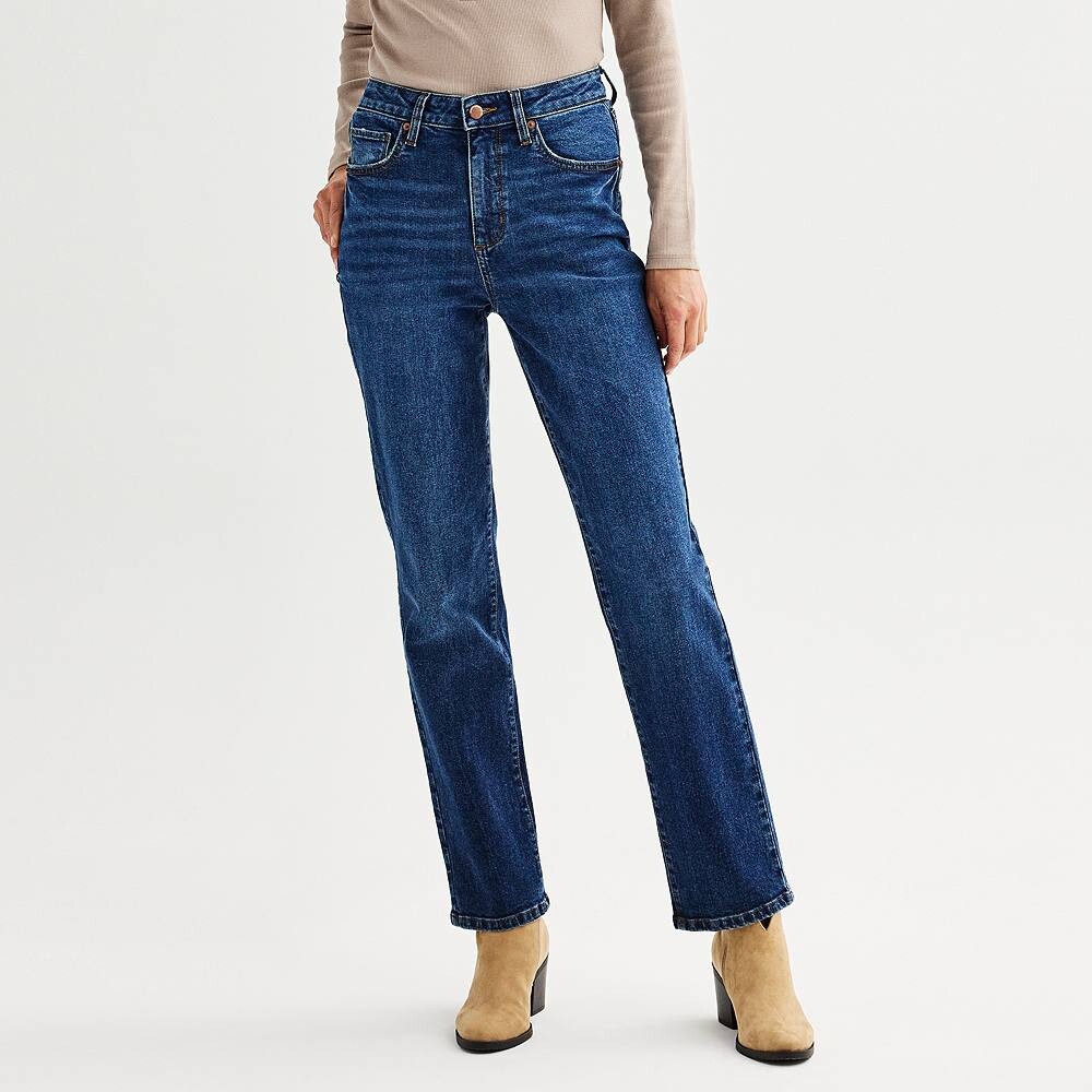 

Женские прямые джинсы Sonoma Goods For Life с высокой посадкой, цвет Dark Wash