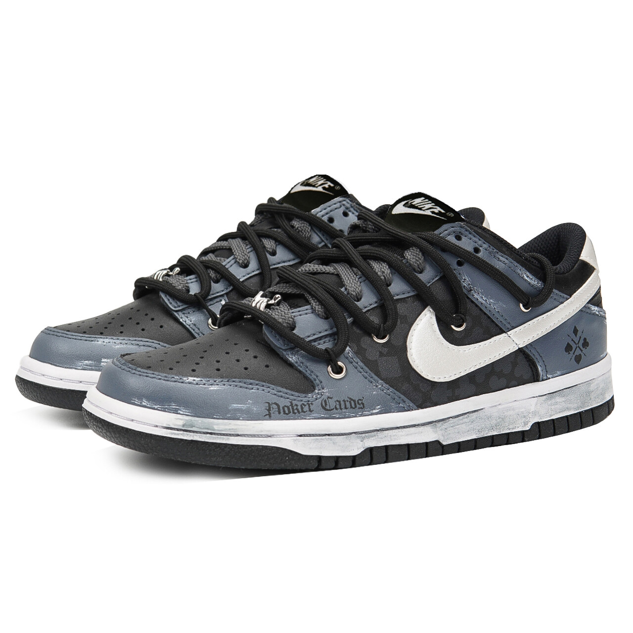 

Кроссовки Nike Dunk Skateboard Shoes Men Low-Top Black Blue Silver