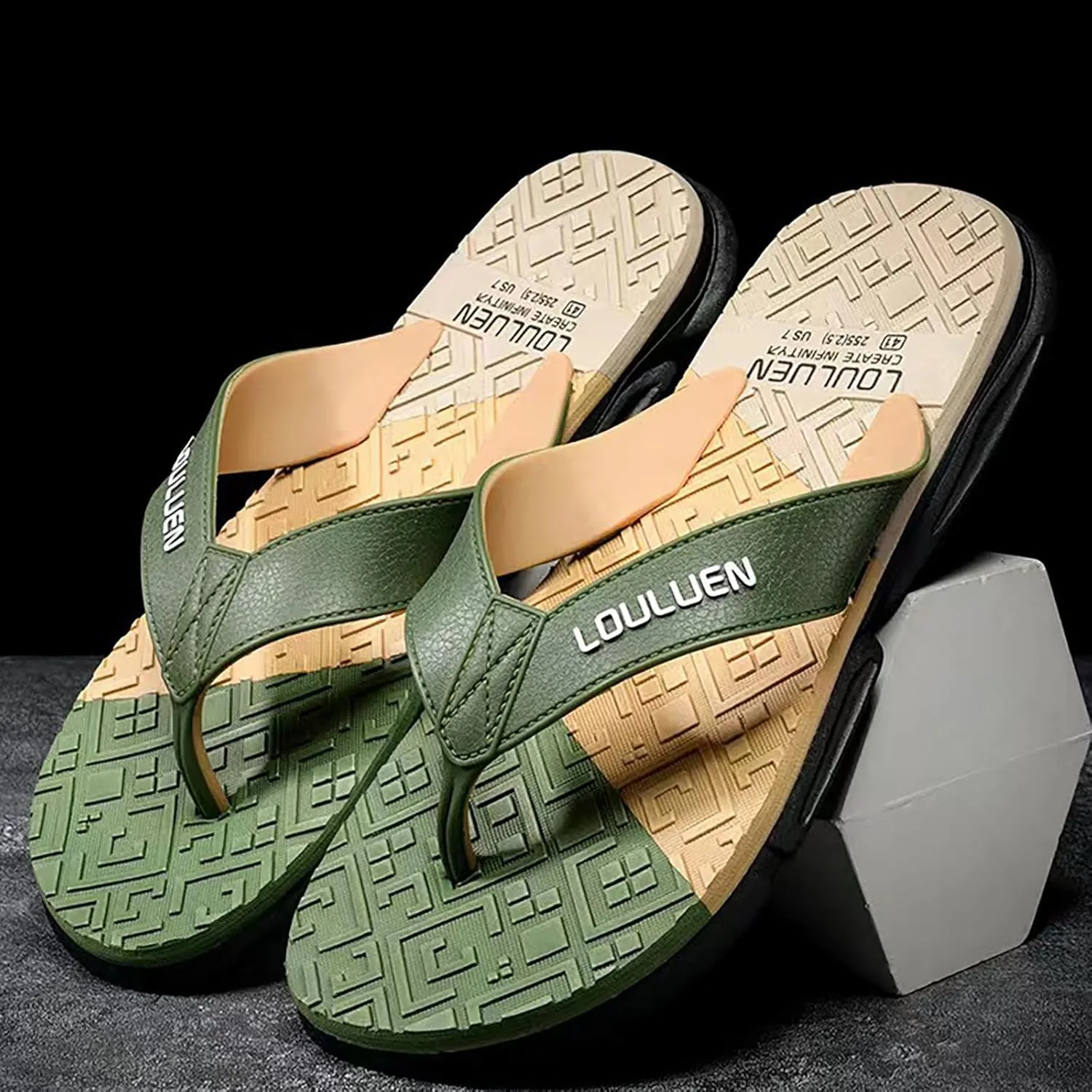 Мужские сандалии, сандалии, пляжные сандалии, сандалии для серфинга и т. д. разделителем пальцев, летняя бувь, сандалии женские, плоские тапочки, 30 сандалий для женщин, красивые Srzymj, зеленый — фото 3