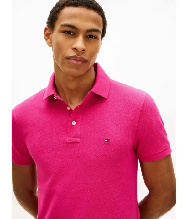 Поло 1985 slim fit Tommy Hilfiger, фуксия — фото 4