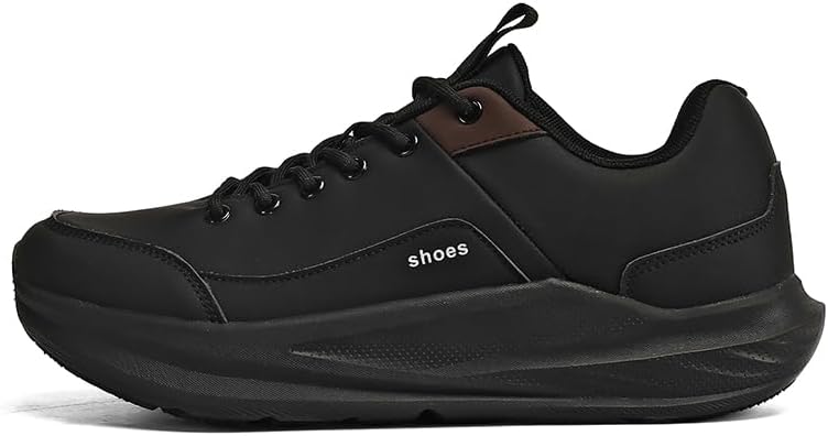 

Мужские спортивные кроссовки с верхом из кожи, с широким носком, подходят для бега, ходьбы, поездок на работу и походов, легкие и удобные Lhyxu, черный