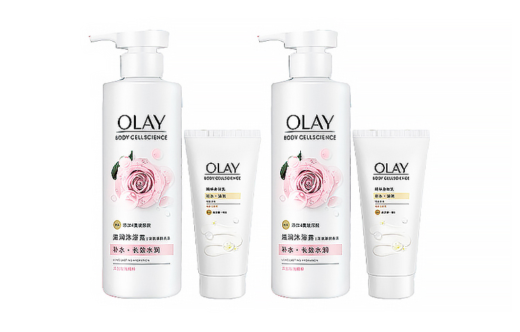 Набор Olay: гель для душа с ароматом розы + лосьон для тела, 530 г х 2 + 70 г х 2 — фото 3