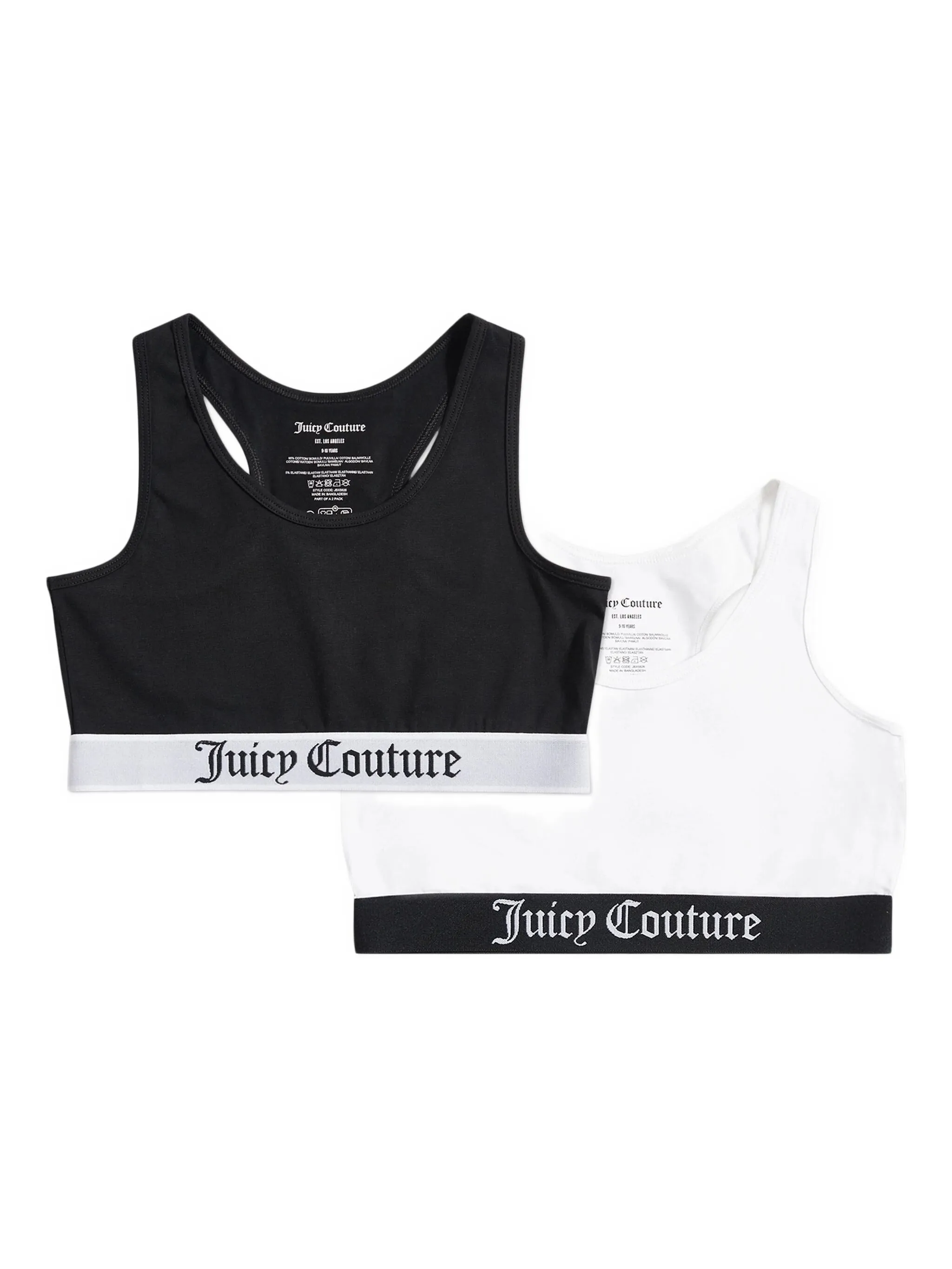 

Спортивный бюстгальтер с логотипом Juicy Couture Kids, черный