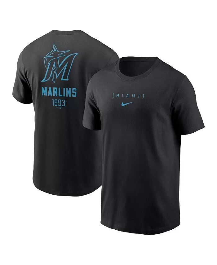 

Мужская черная футболка Miami Marlins с большим логотипом на спине Nike