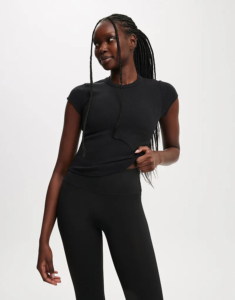 

Детская футболка Cotton On Active с закругленным краем, черного цвета Cotton On