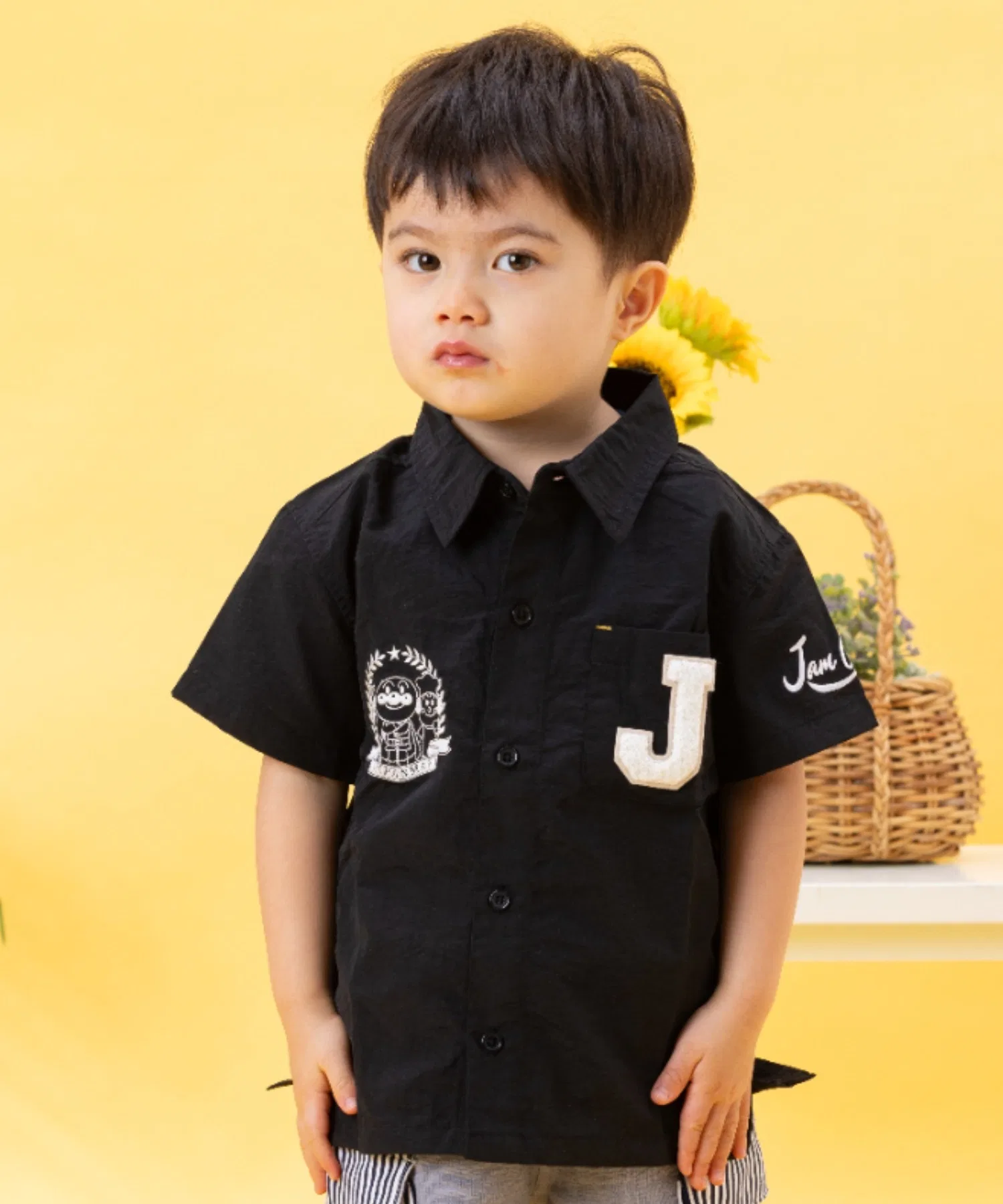 Детская футболка с вышивкой Джамбо-мэн ANPANMAN KIDS COLLECTION чёрный — фото 2