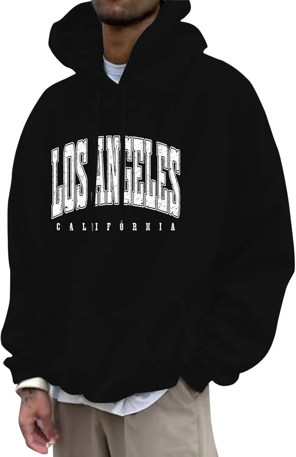 Толстовка с капюшоном Los Angeles Solid для мужчин, винтажный колледж-принт