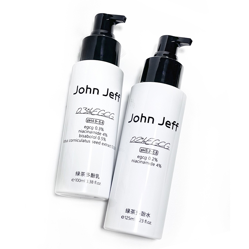 JOHN JEFF JohnJeff Green Tea Polyphenol Набор для ухода за кожей с антиоксидантами, контролем жирности, осветлением и сужением пор, комплект из 2 предметов — фото 4
