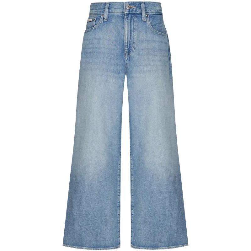 Джинсы женские YLW Denim Light Blue Moderate Wide Leg Calvin Klein, YLW-Denim Light Blue