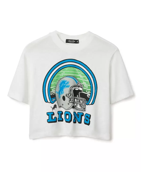 

Женская футболка с высоким воротником NFL Detroit Lions Game Time Junk Food Clothing, белый