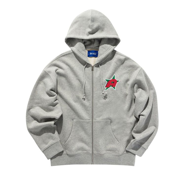 

Худи Awake NY Star A Zip-Up Hoodie 'Heather Grey', серый