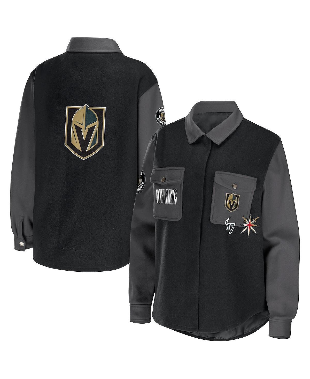 

Женская черно-серая куртка-рубашка на пуговицах Vegas Golden Knights с цветными блоками WEAR by Erin Andrews, Черный, Женская черно-серая куртка-рубашка на пуговицах Vegas Golden Knights с цветными блоками WEAR by Erin Andrews