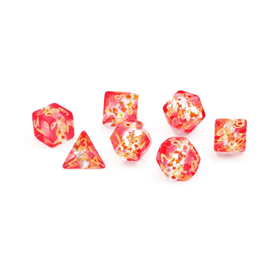 

Набор Poly — кленовый лист с золотом (8), RPG Dice Sets