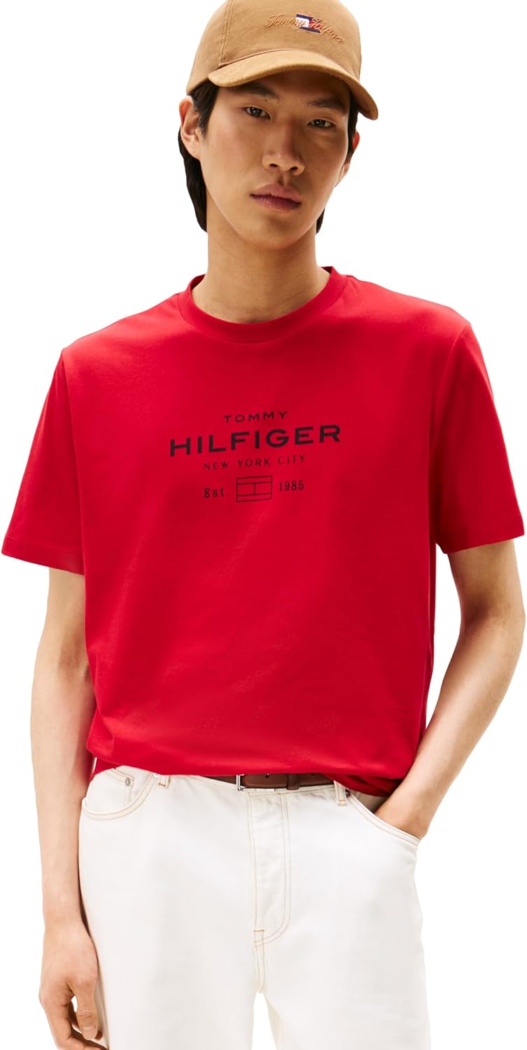 

Мужские хлопковые футболки Tommy Hilfiger с короткими рукавами и графическим рисунком в виде логотипа, Medium Red, Красный, Мужские хлопковые футболки Tommy Hilfiger с короткими рукавами и графическим рисунком в виде логотипа, Medium Red