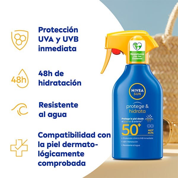 Солнцезащитный спрей для защиты и увлажнения SPF 50+ 270 мл Nivea — фото 4